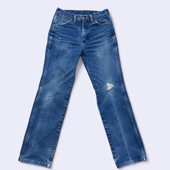 Wrangler Other - Wrangler Vintage Wash Distressed Straight Leg Jeans 29x30